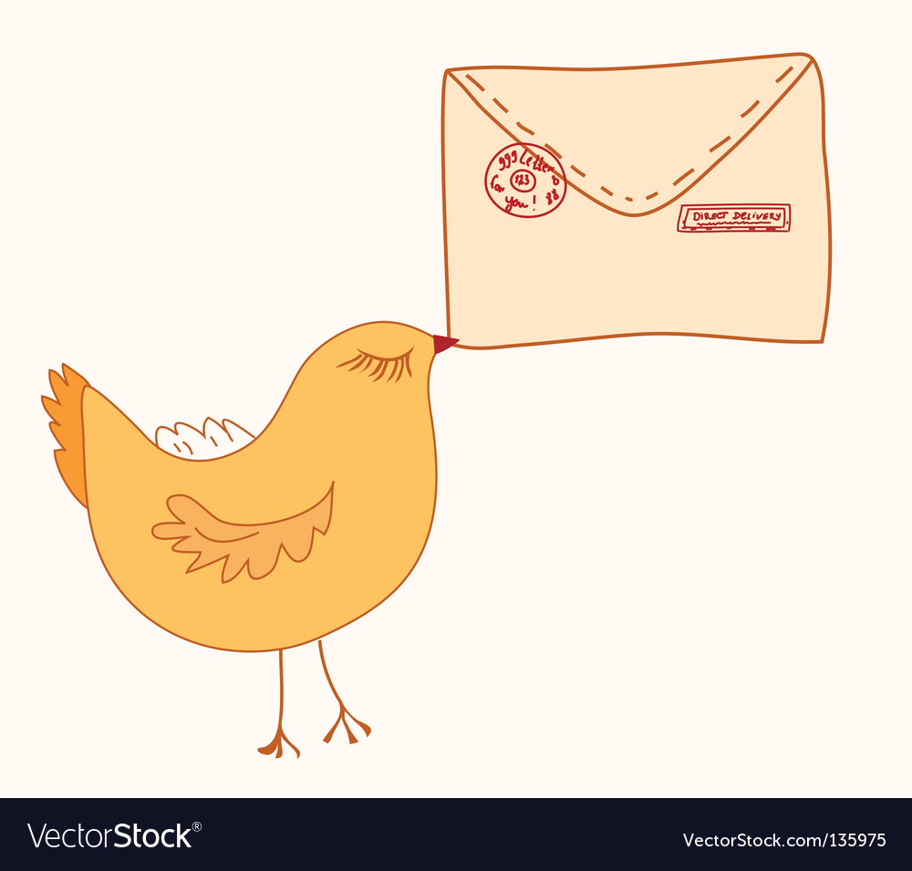 cute bird with letter royalty free vector image cute letter