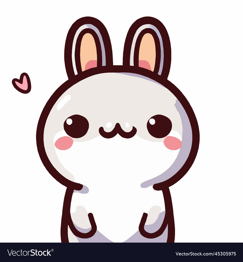 Cute rabbit rabbit kawaii chibi drawing style Vector Image