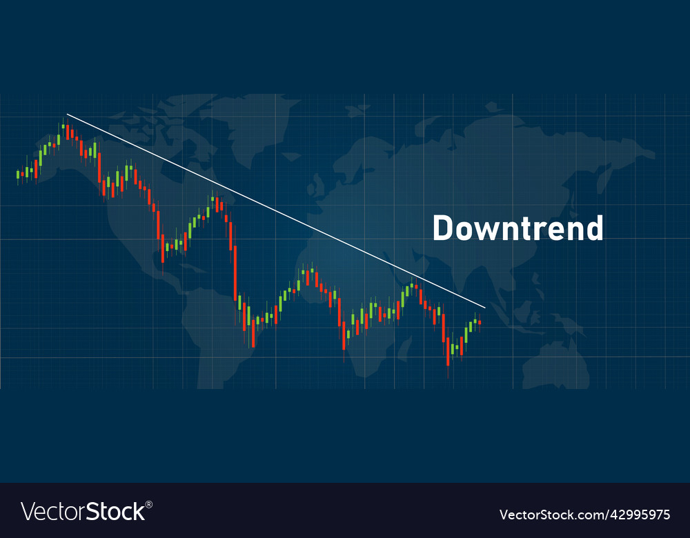 Downtrend bearish stock market candle stick chart