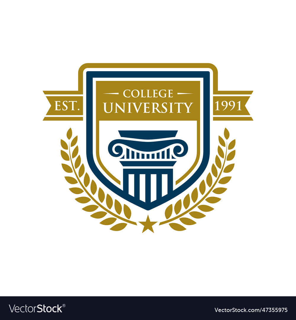 Education badge logo design university high Vector Image