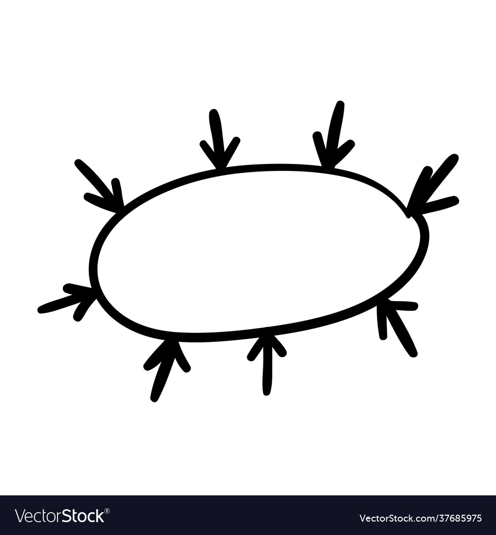 Firework arrow point at circle frame vector image Firework arrow point at circle frame