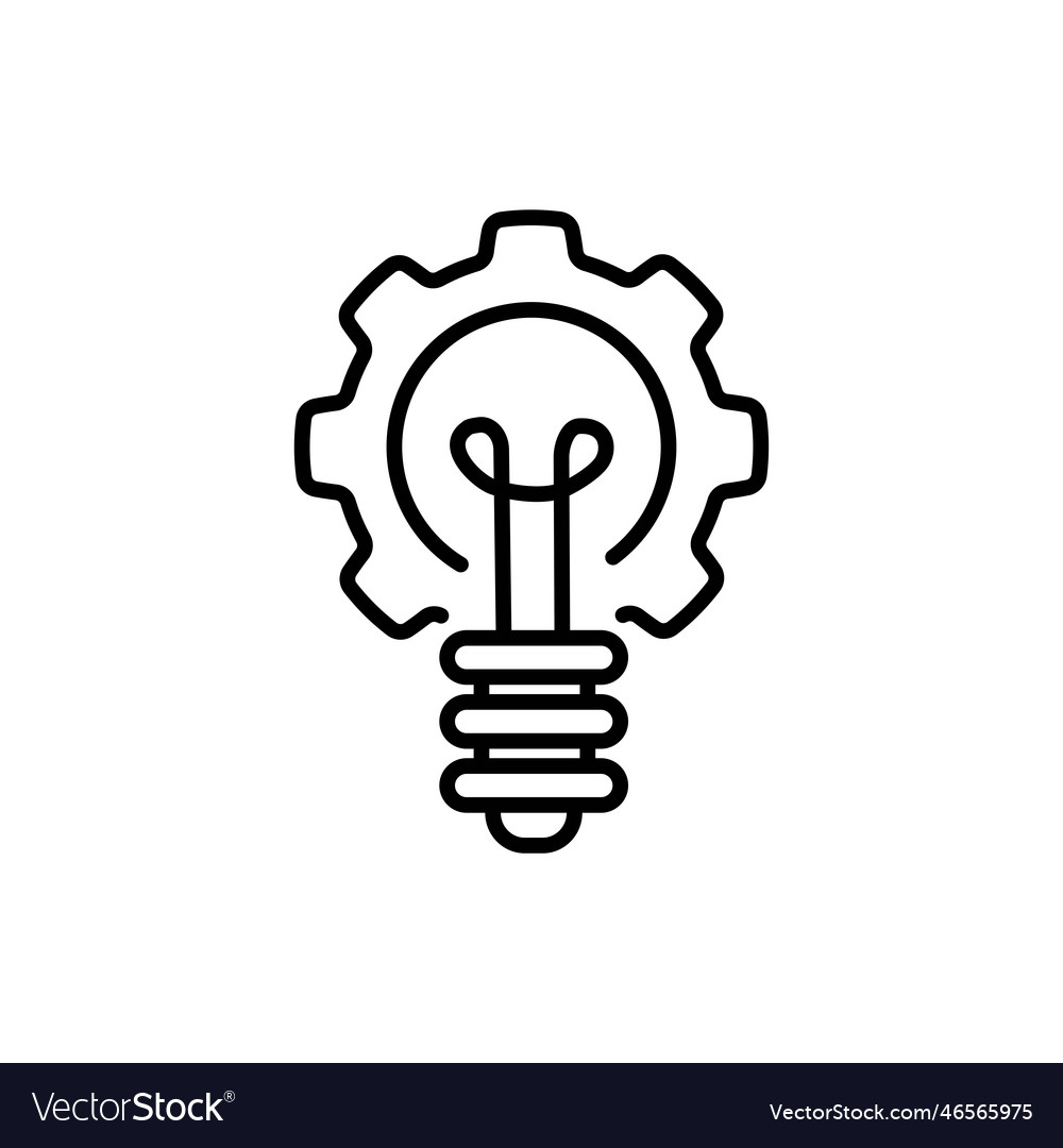 Gear in lightbulb on white background startup Vector Image