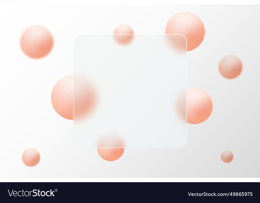 Glass morphism landing page with square frame vector image Glass morphism landing page with square frame