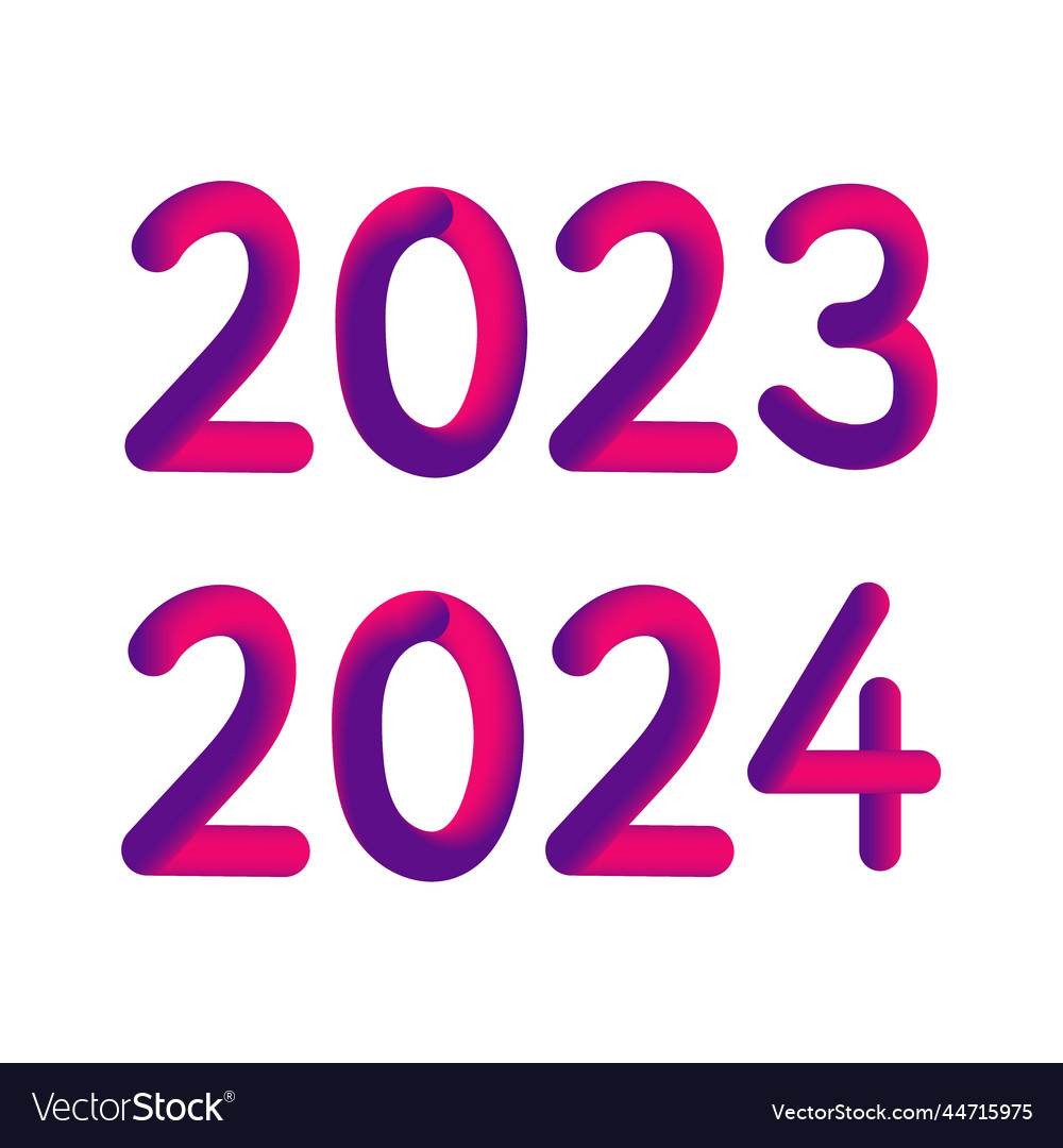 Happy new year 2023 2024 future metaverse neon Vector Image