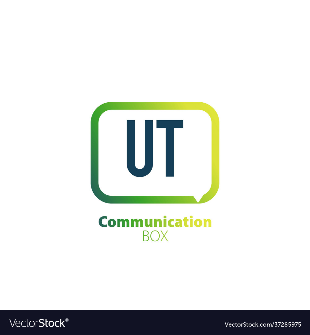 Initial letter ut communication box logo design