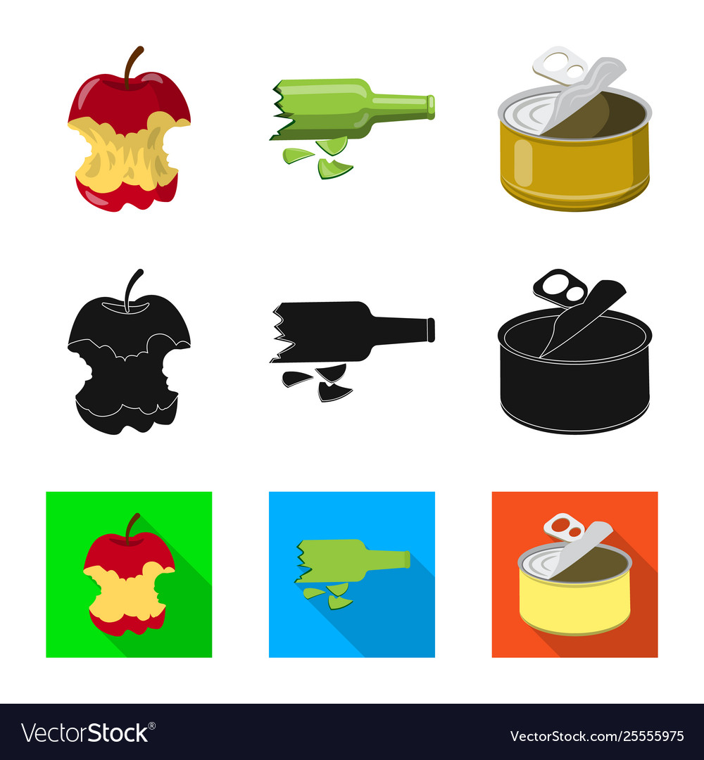 Isolated object dump and sort sign collection vector image Isolated object dump and sort sign collection