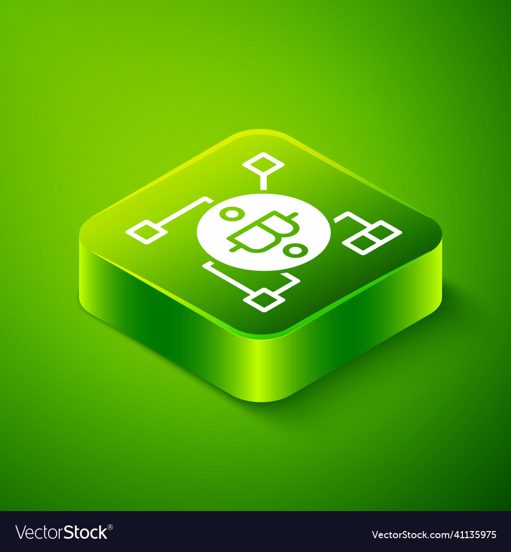 Isometric blockchain technology bitcoin icon vector image Isometric blockchain technology bitcoin icon
