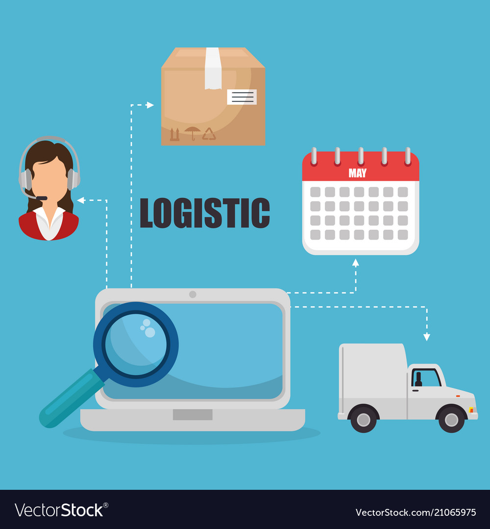 Logistic service set icons
