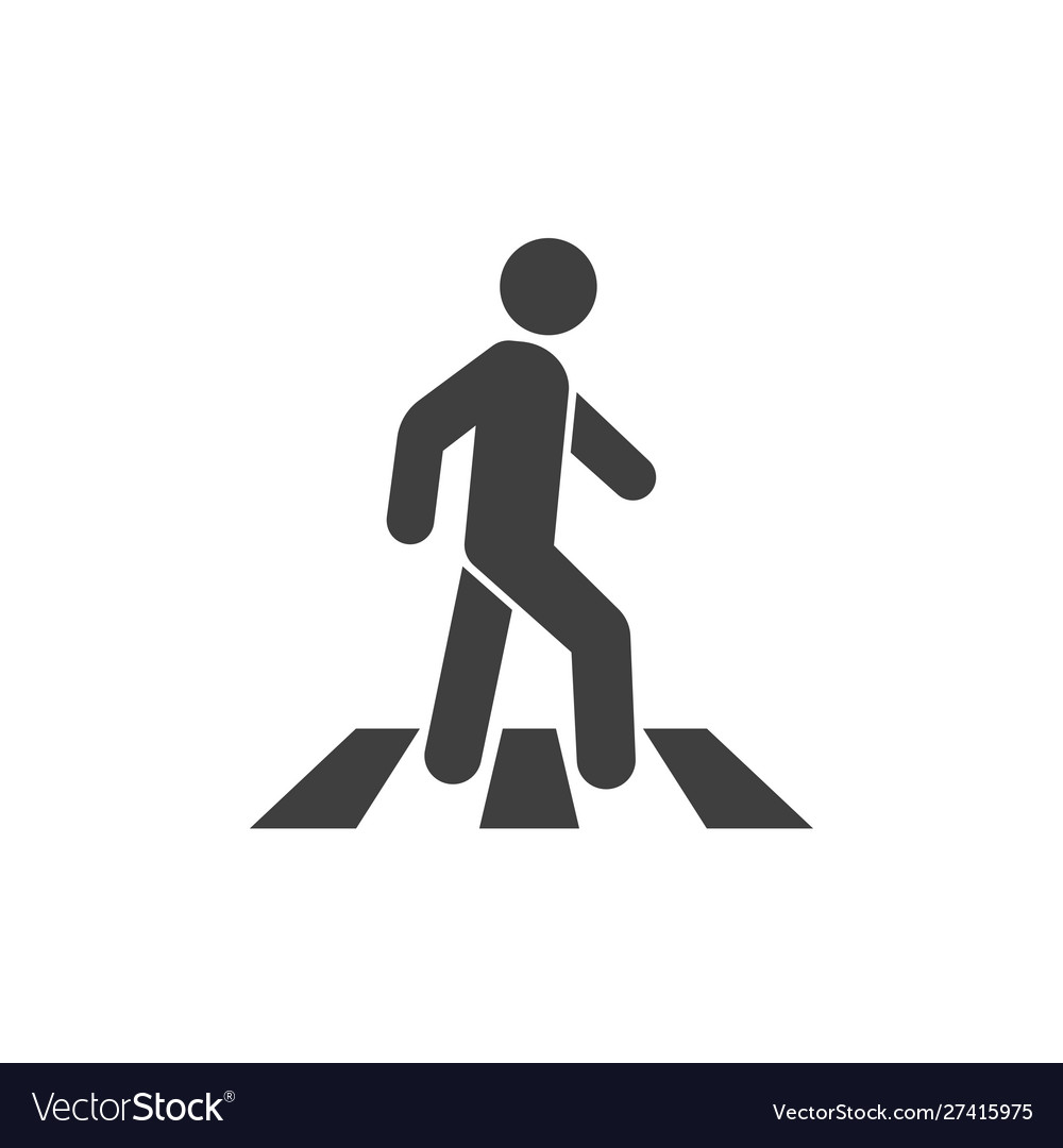 Crossing road icon flat style Royalty Free Vector Image