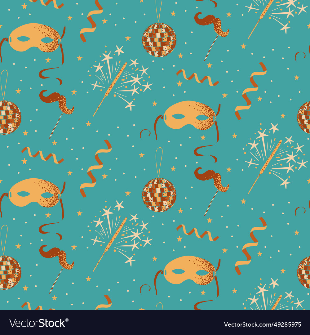 Masquerade minimalistic seamless pattern vector image Masquerade minimalistic seamless pattern