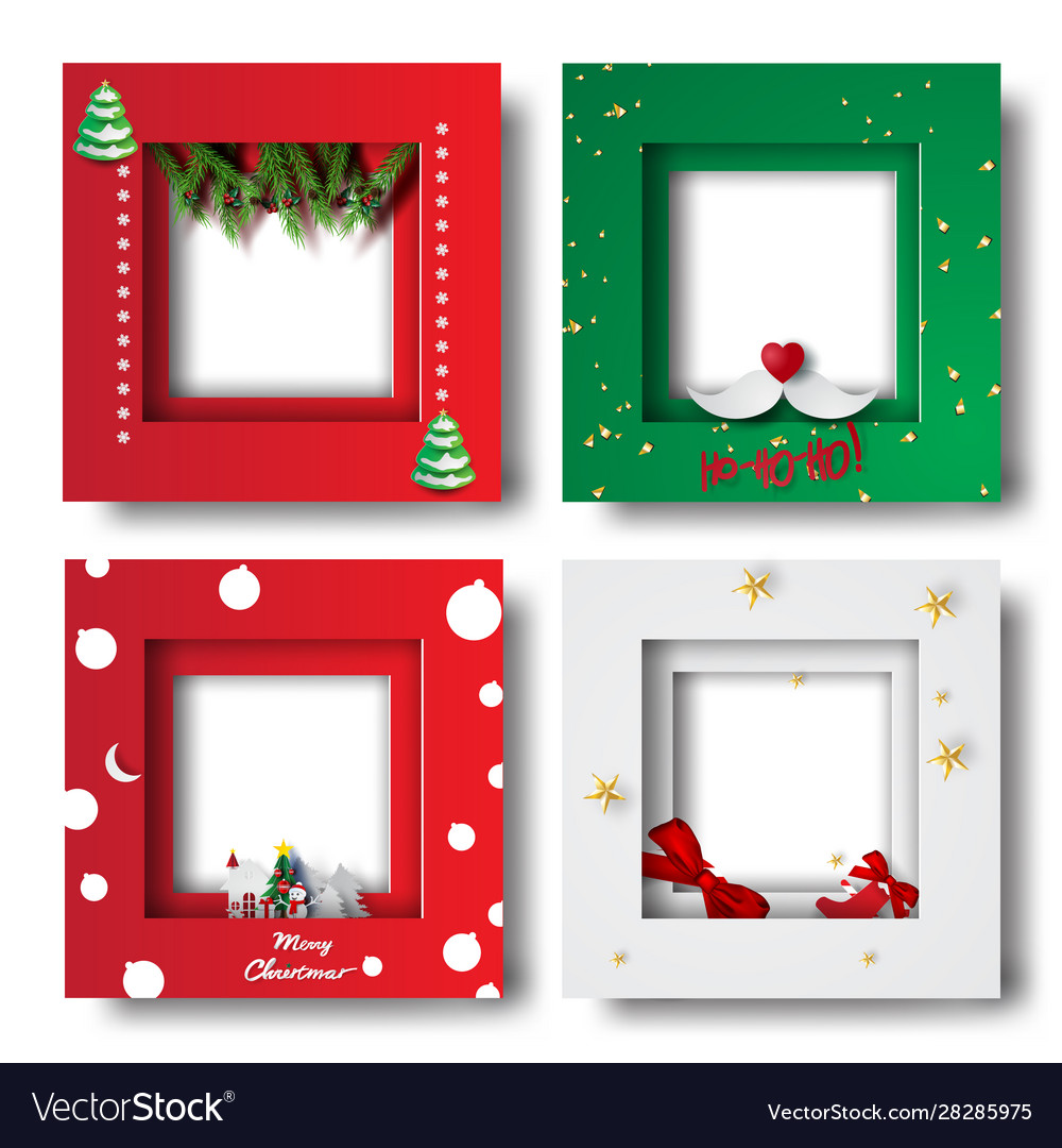 Merry christmas and happy new year border frame vector image Merry christmas and happy new year border frame