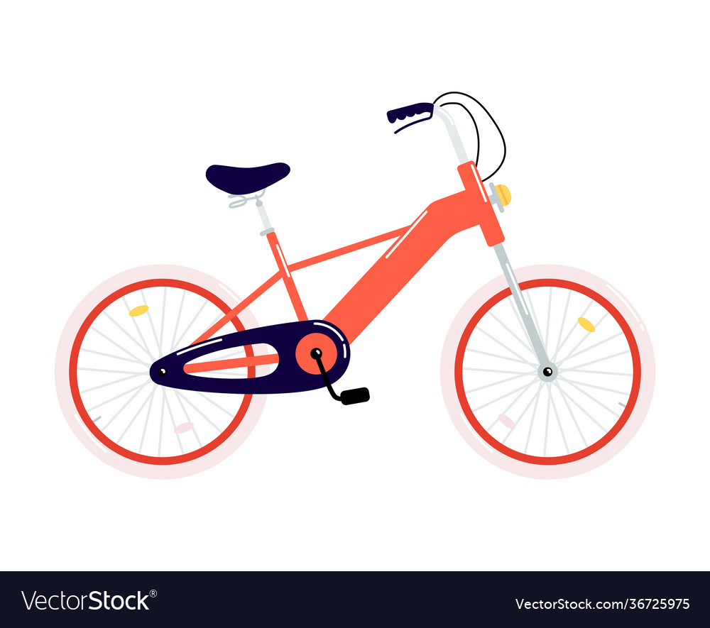 Red two-wheeled bicycle bright cartoon