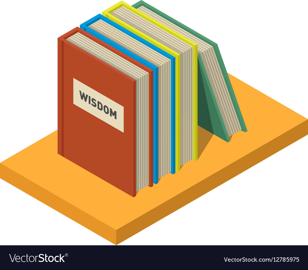 Set of books and tutorials isometric flat