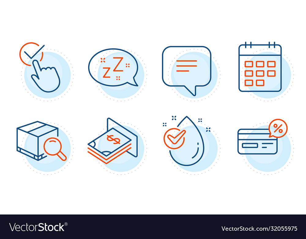 Sleep text message and checkbox icons set vector image Sleep text message and checkbox icons set