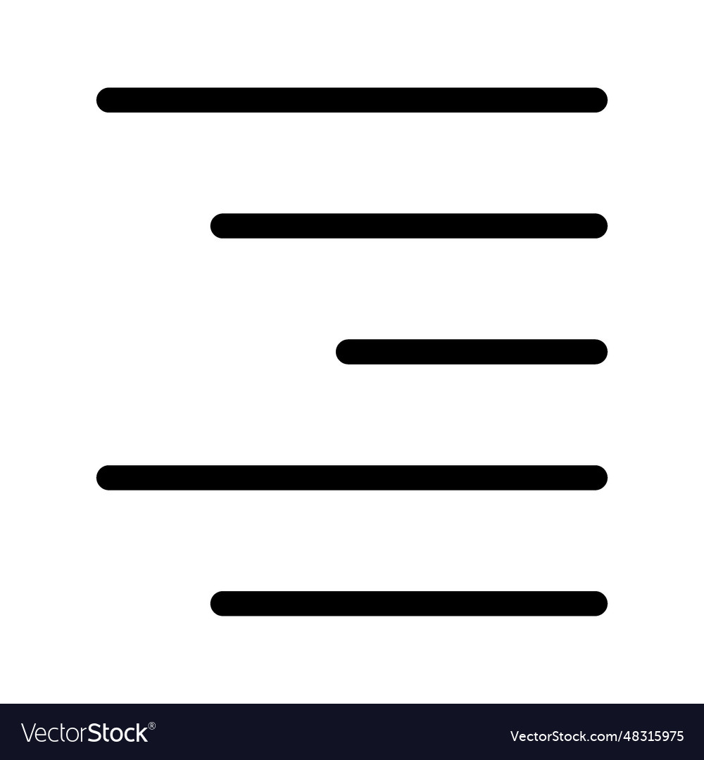 Text formatting to right icon vector image Text formatting to right icon