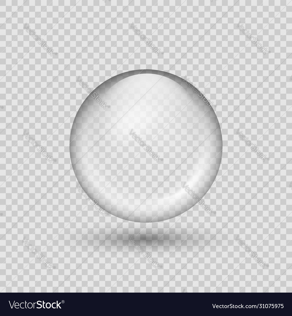 Translucent sphere with shadow on transparent vector image Translucent sphere with shadow on transparent