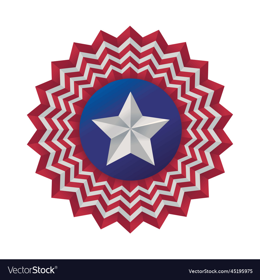 Us flag color in rosette Royalty Free Vector Image