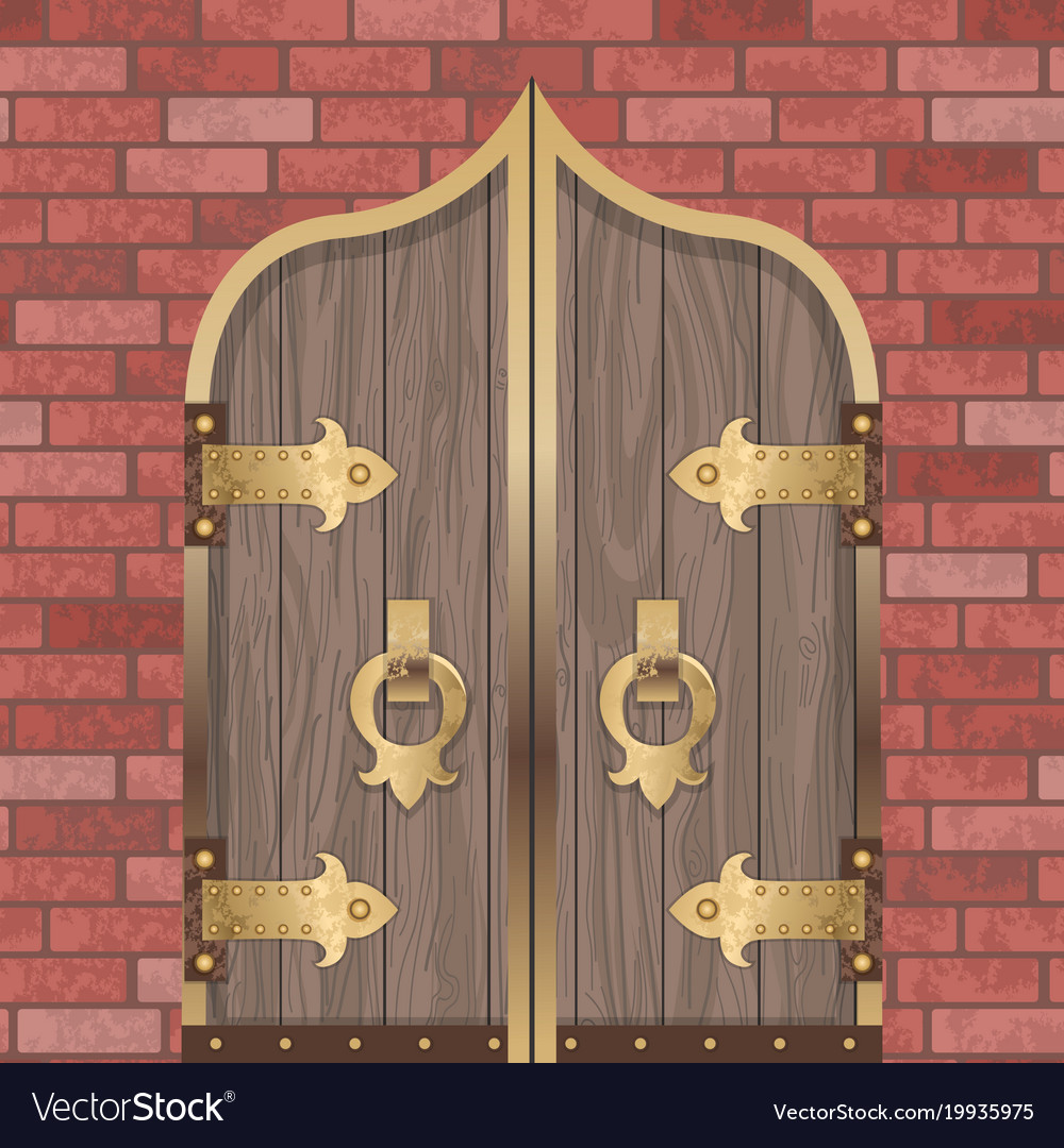 Vintage Red Brick Castle Gate