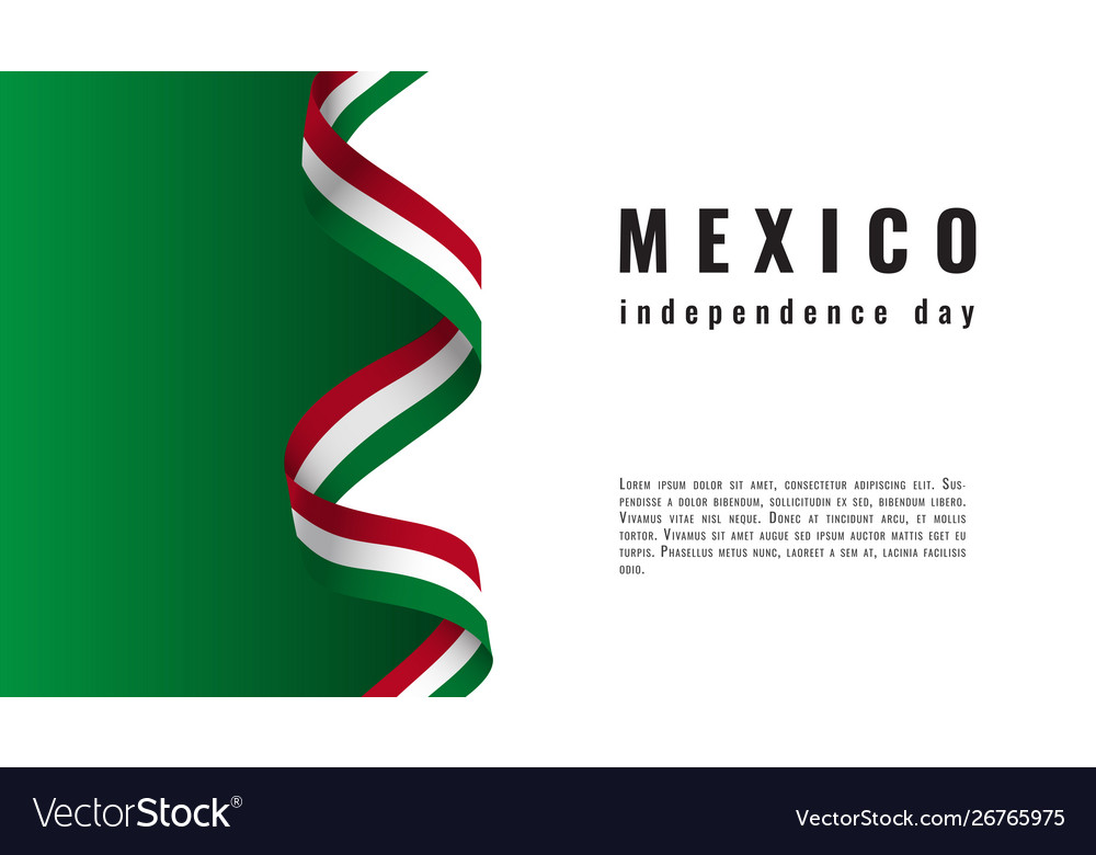 Viva mexico background with ribbon independence vector image Viva mexico background with ribbon independence