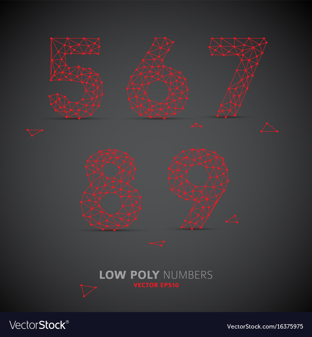 Wired Low Poly Numbers Font