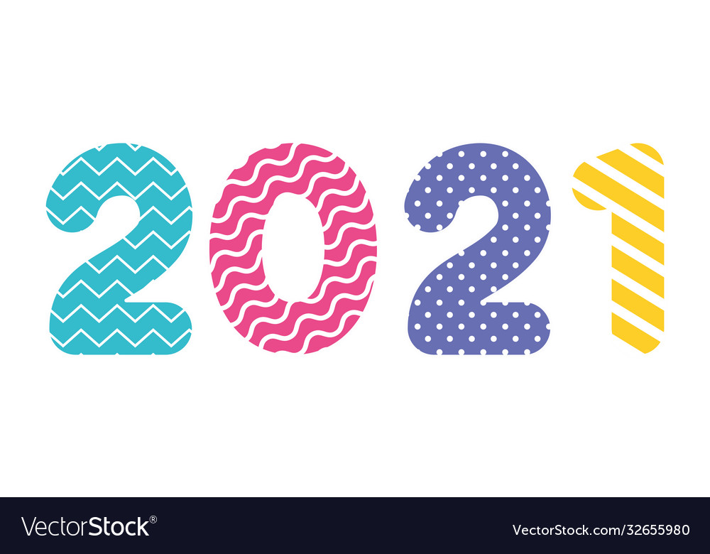 2021 number with lines and points happy new