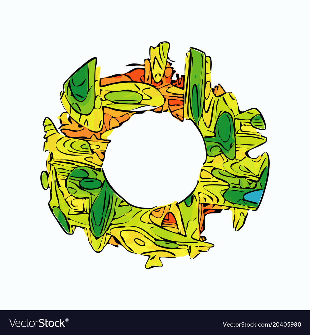 Abstract colorful circle alien style frame