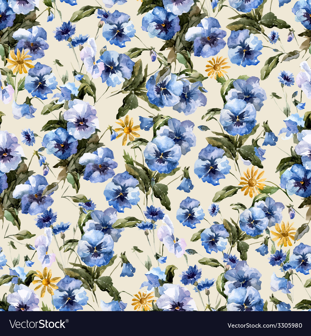 Blue flowers 5 Royalty Free Vector Image - VectorStock