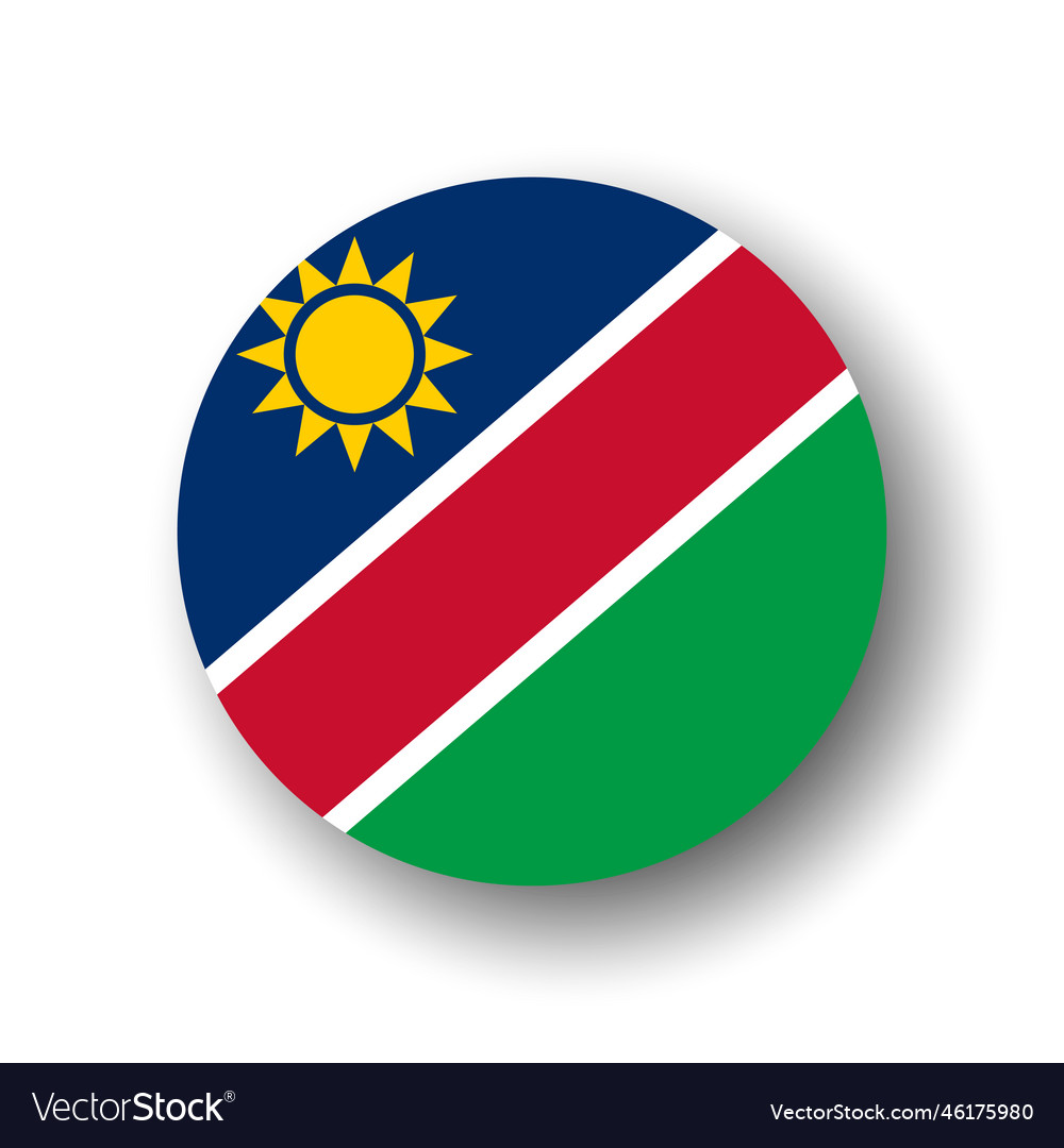 Circle flag of namibia Royalty Free Vector Image