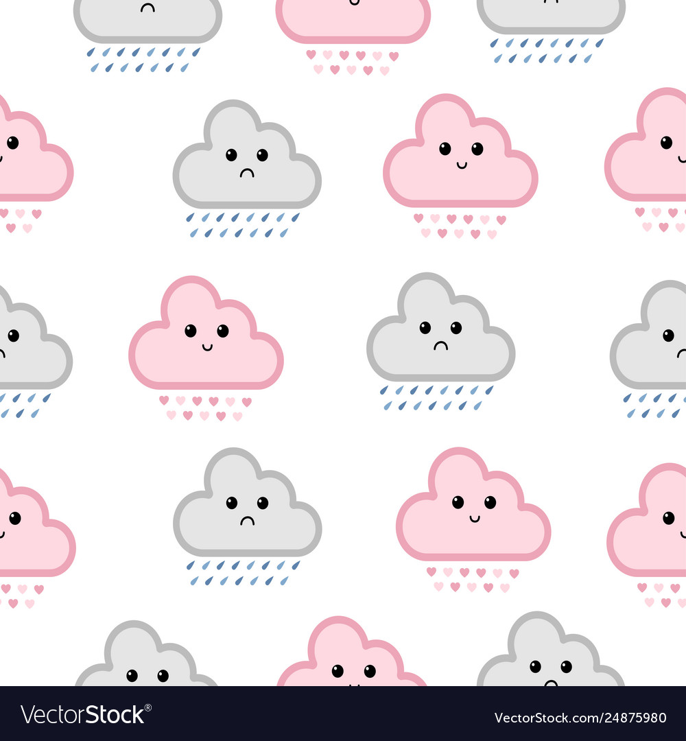 Cute clouds seamless pattern