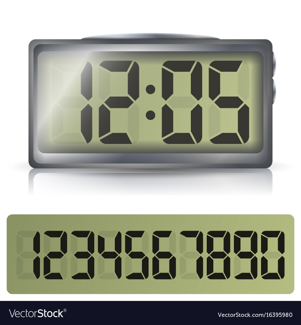 Digital alarm clock classic clock Royalty Free Vector Image