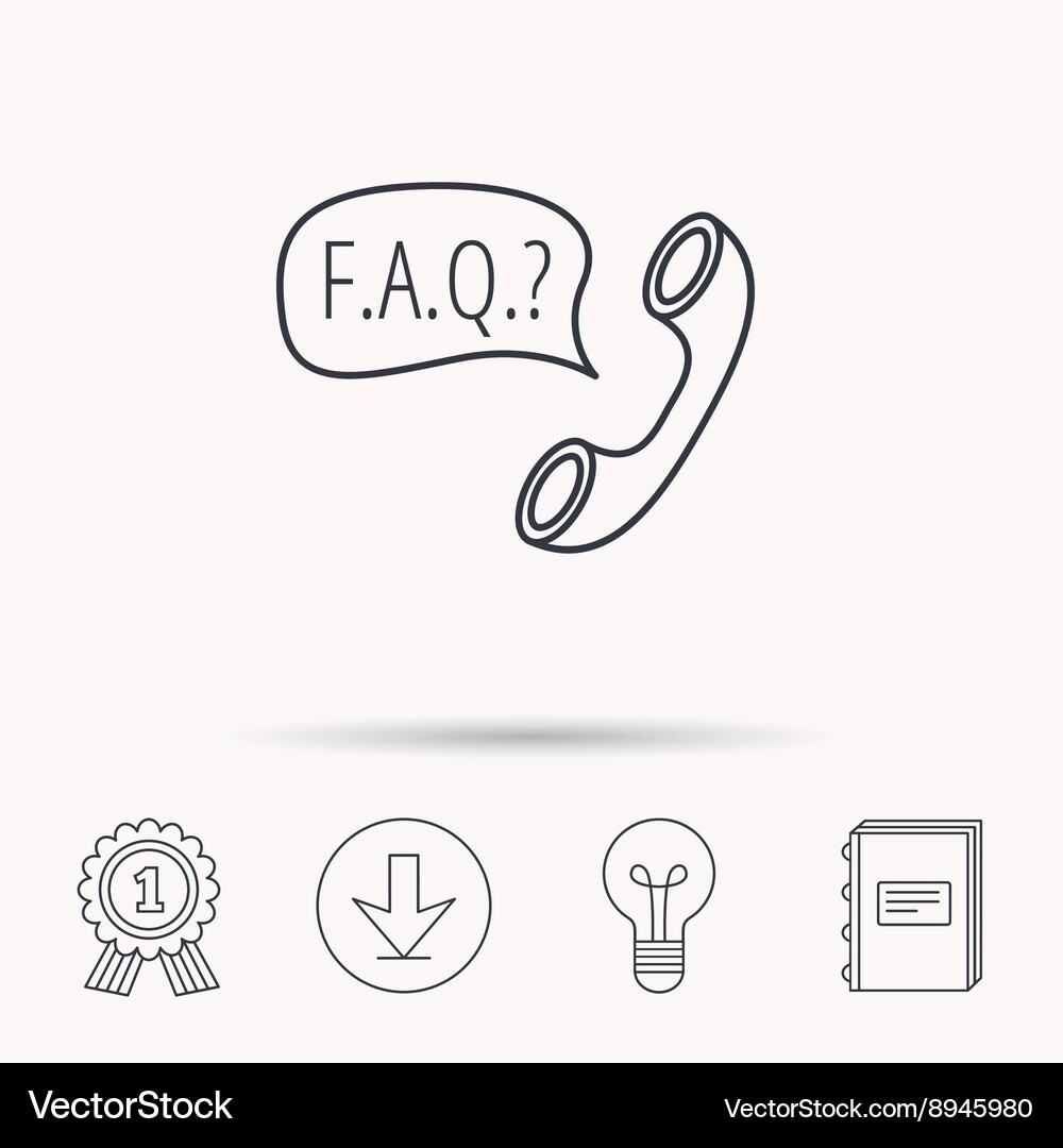Faq service icon support speech bubble sign Vector Image