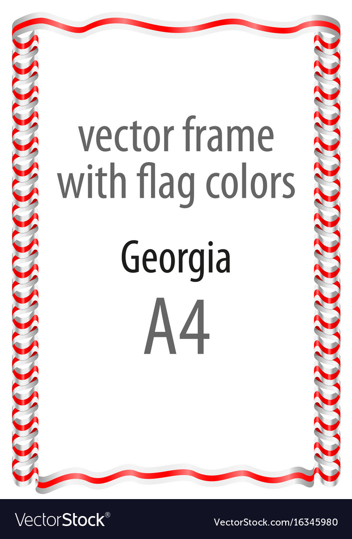 Frame and border of ribbon with the colors