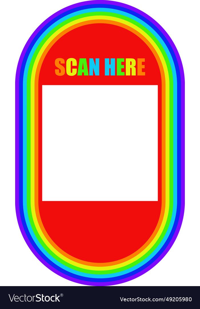 Frame border qr code scan rainbow pride colorful vector image Frame border qr code scan rainbow pride colorful