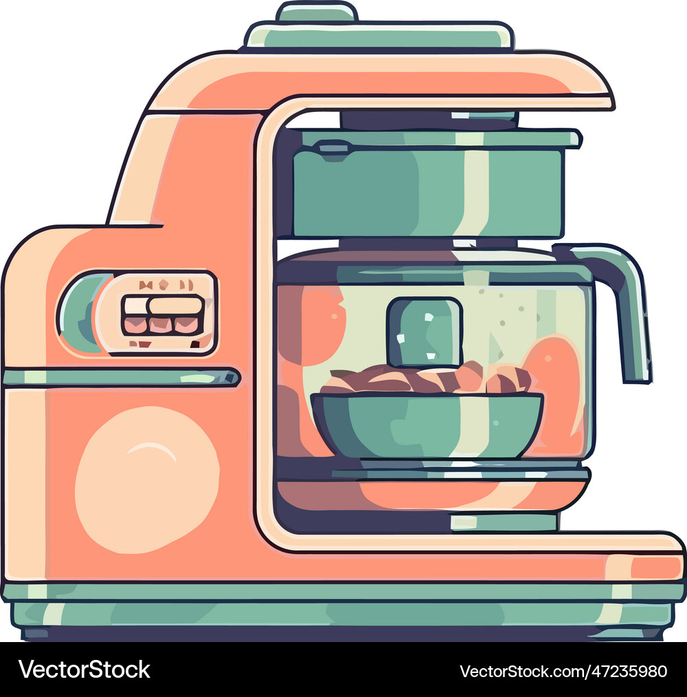 Modern coffee maker blends caffeine Royalty Free Vector