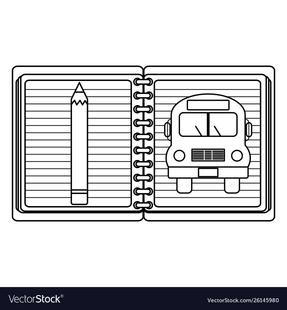 Notebook school supply with bus