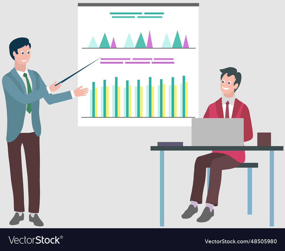 Office workers prioritize tasks vector image Office workers prioritize tasks