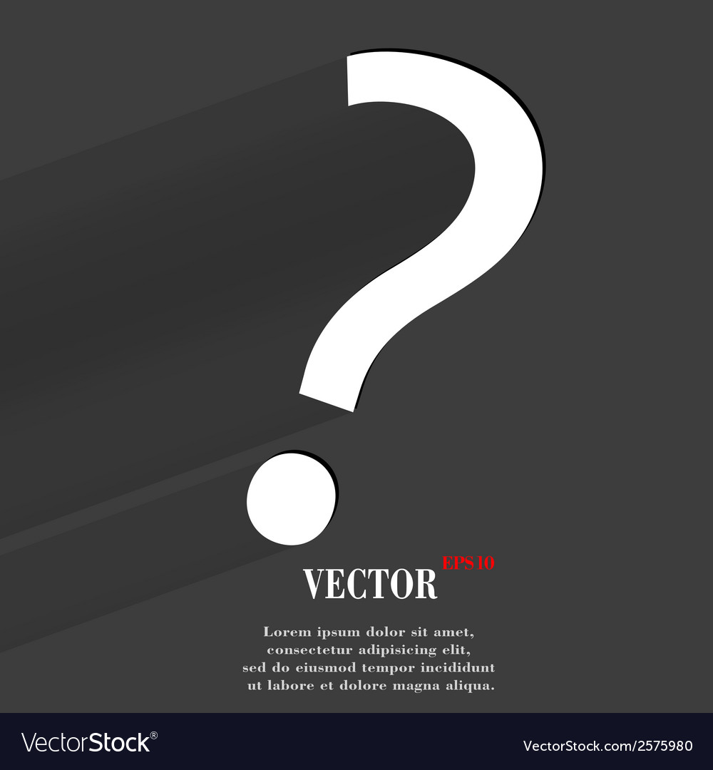 Question mark flat modern web button with long