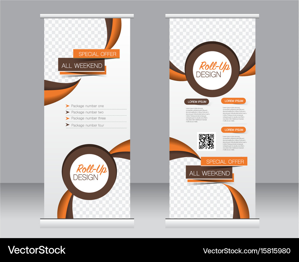 Roll Up Banner Stand Template Royalty Free Vector Image