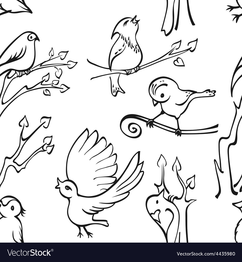 Seamless pattern birds