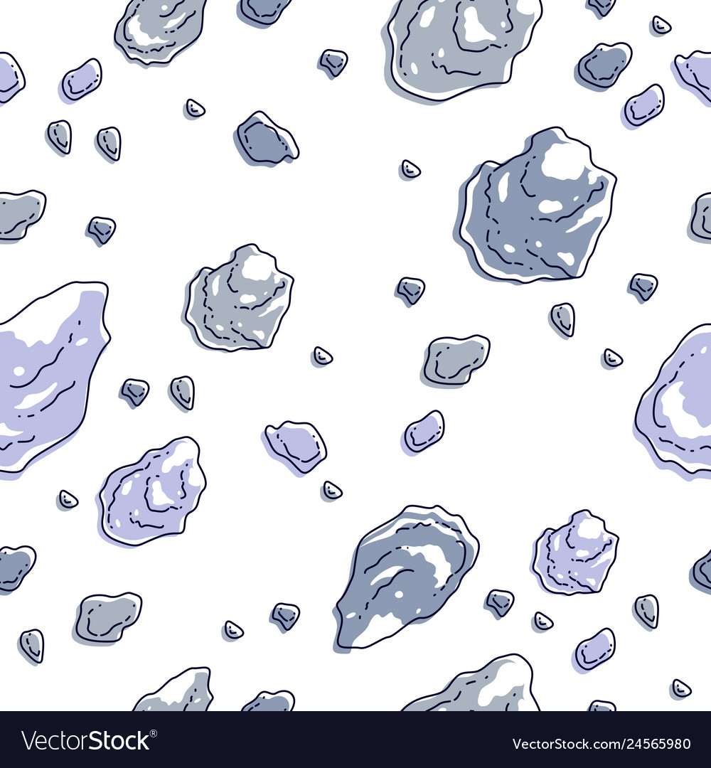 Seamless space background with asteroids Vector Image Seamless space background with asteroids