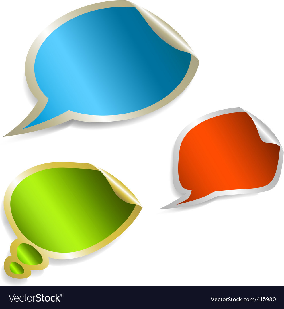 Set of speech bubble stickers Royalty Free Vector Image