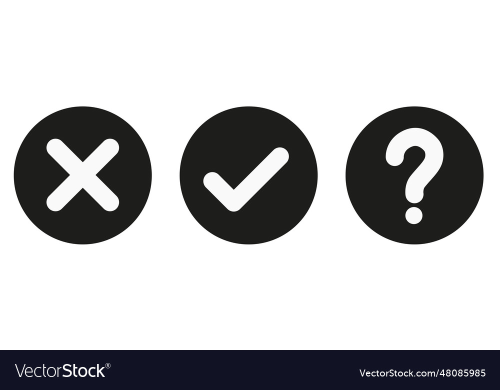 A set of white flat checks and crosses