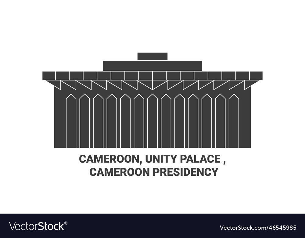 Cameroon unity palace presidency Royalty Free Vector Image