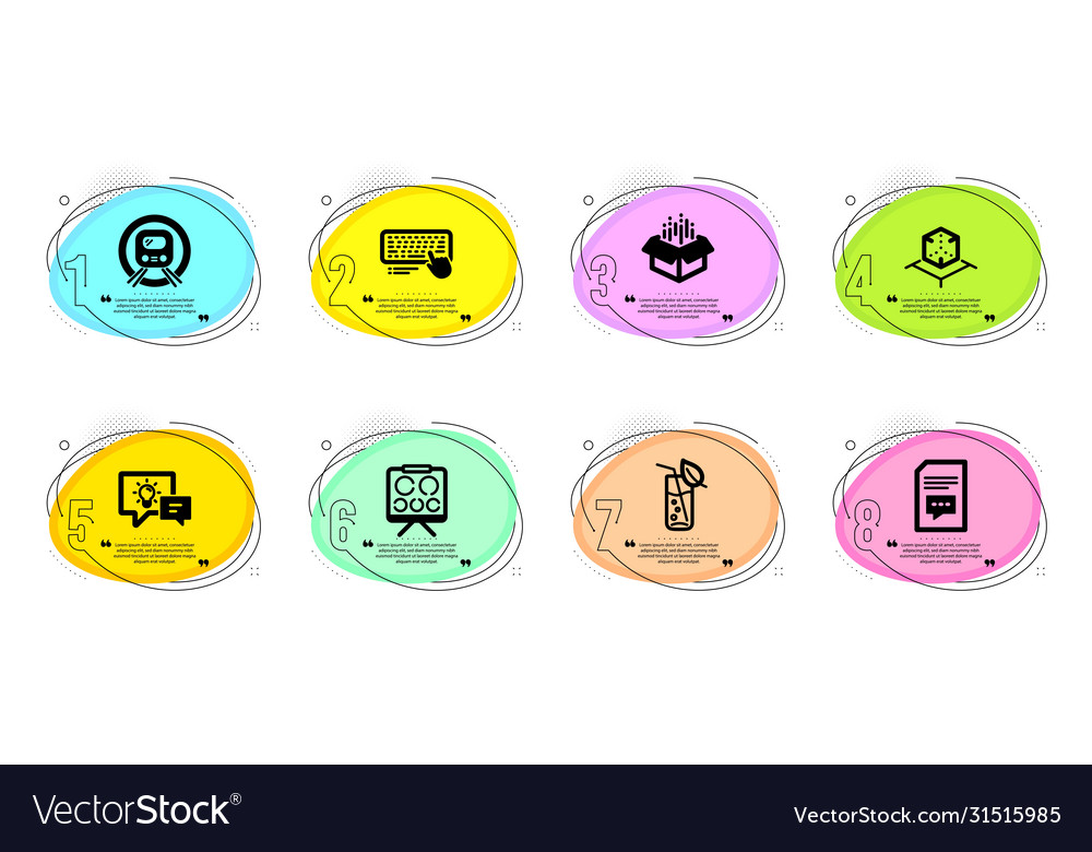 Computer keyboard metro subway and comments icons vector image Computer keyboard metro subway and comments icons