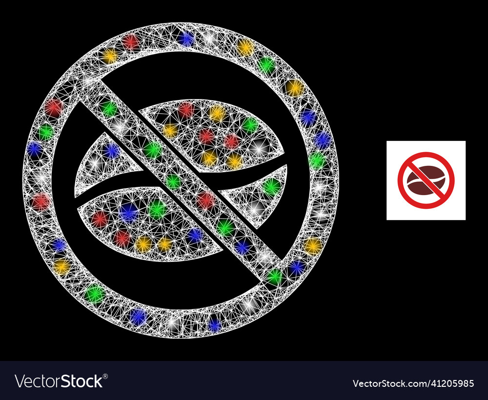 Crossed web mesh no caffeine icon with colored vector image Crossed web mesh no caffeine icon with colored