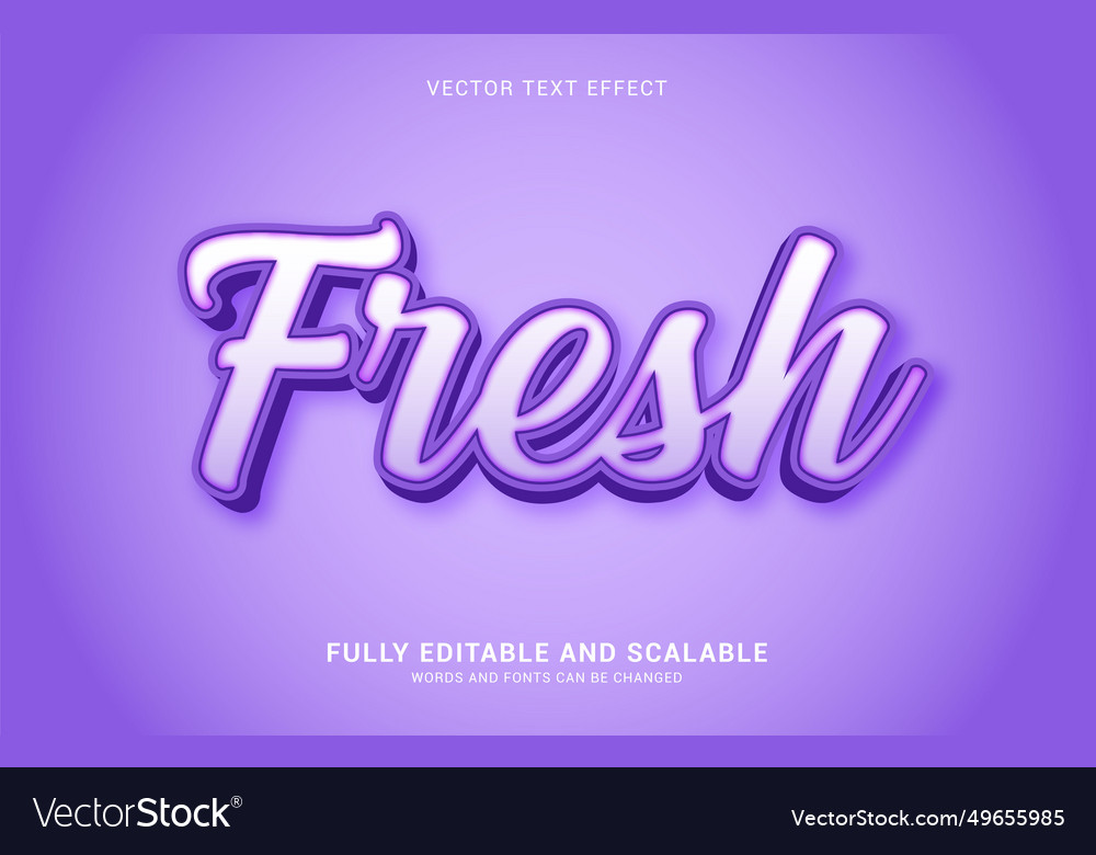 Editable text effect fresh style