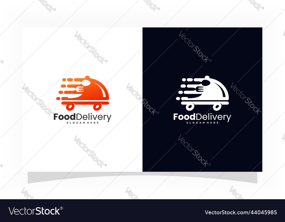 Fast delivery food logo icon Royalty Free Vector Image