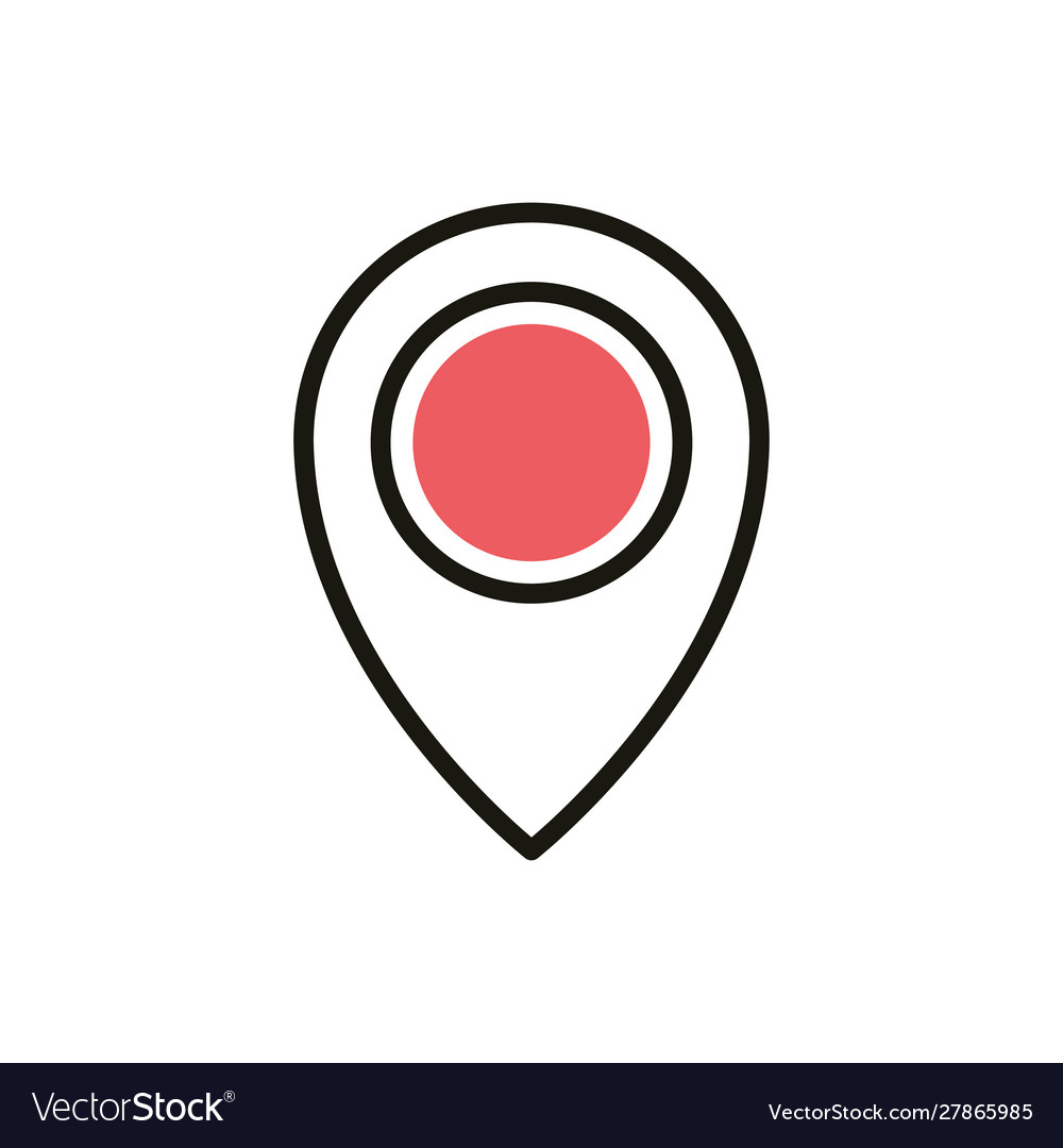 Gps pointer navigation social media icon line Vector Image Gps pointer navigation social media icon line