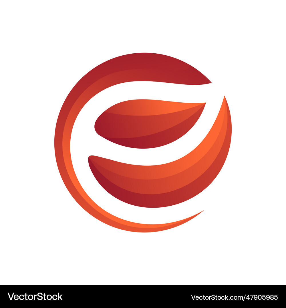 Gradient e letter logo design Royalty Free Vector Image