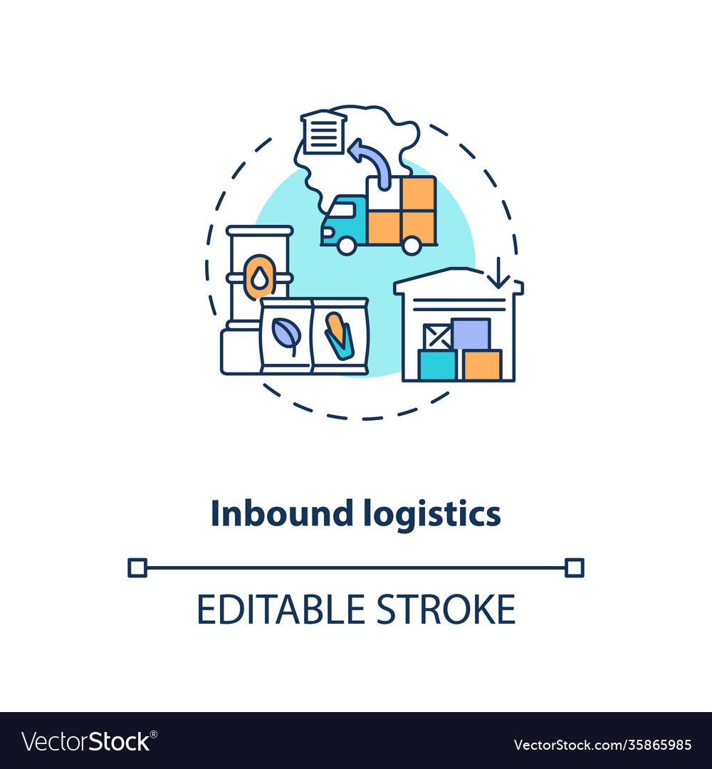 Inbound logistics concept icon Royalty Free Vector Image